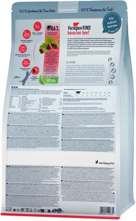 Happy Cat Supreme Indoor Adult Voralpen-Rind macskatáp