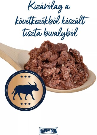 Happy Dog Pur Italy - Tiszta bivalyhúsos konzerv | Egyetlen fehérjeforrás