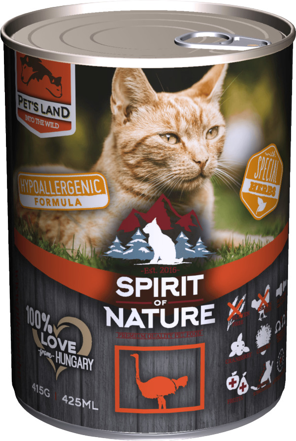 Conservă Spirit of Nature Cat cu carne de struț pt pisici