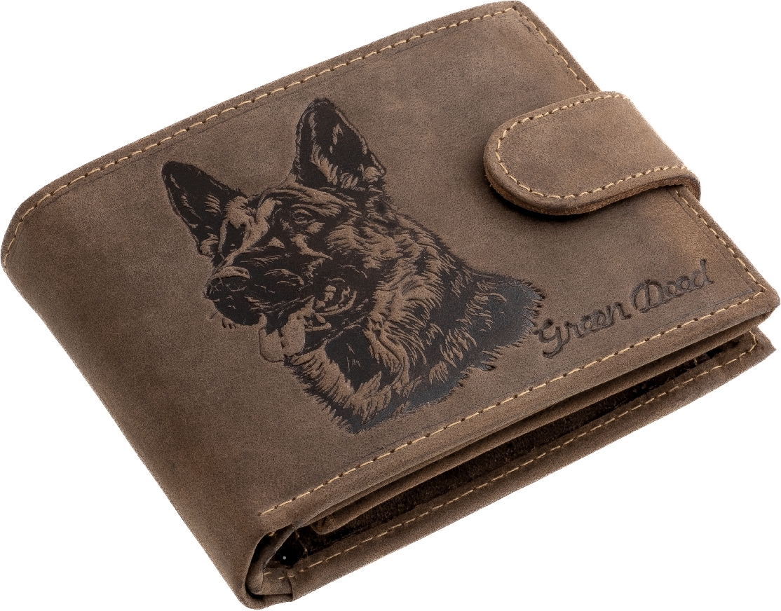 GreenDeed portofel din piele naturală cu model de câine - zoom