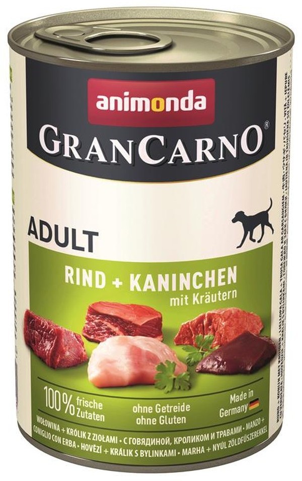 Animonda GranCarno Adult conservă cu vită, iepure și condimente verzi