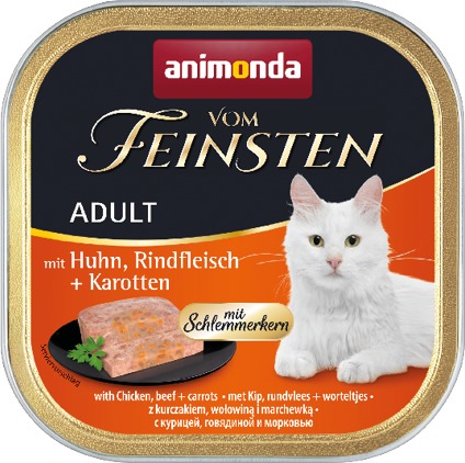Animonda Vom Feinsten Gourmet - Hrană pentru pisici cu pui, carne de vită și morcov, în tăviță - zoom
