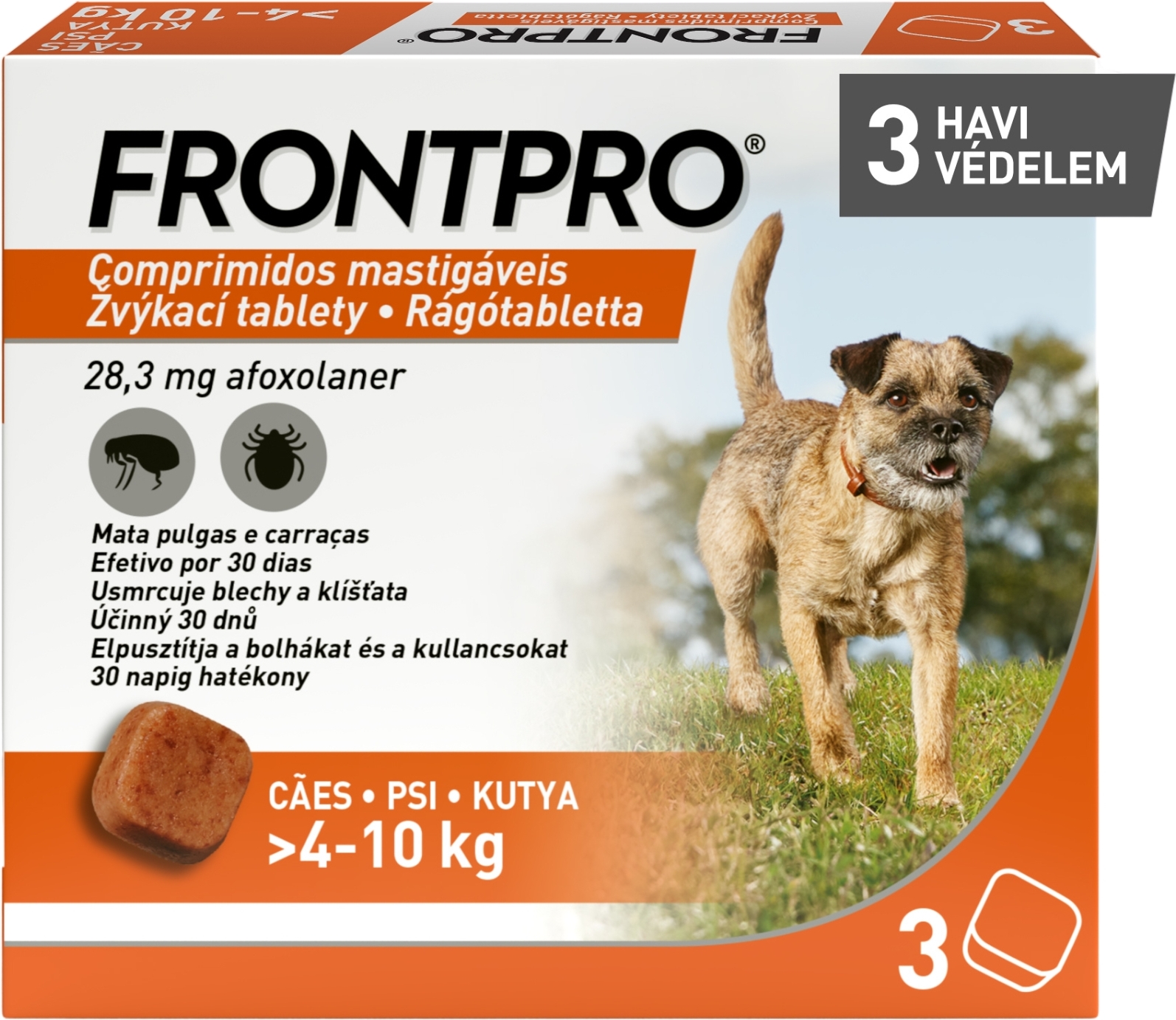 Frontpro tablete împotriva puricilor și căpușelor pentru câini - zoom