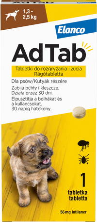 AdTab kullancs és bolha elleni rágótabletta kutyáknak