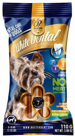 Buster White Dental Sticks húsmentes és hipoallergén rágórudak kutyáknak