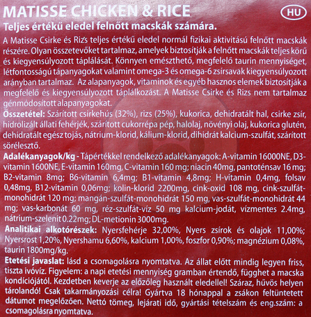 Matisse Chicken & Rice macskatáp | Csirkehússal és rizzsel