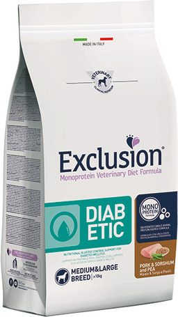 Exclusion Dog Diabetic Pork & Sorghum and Pea Medium/Large Exclusion Dog Diabetic Pork & Sorghum and Pea Medium/Large