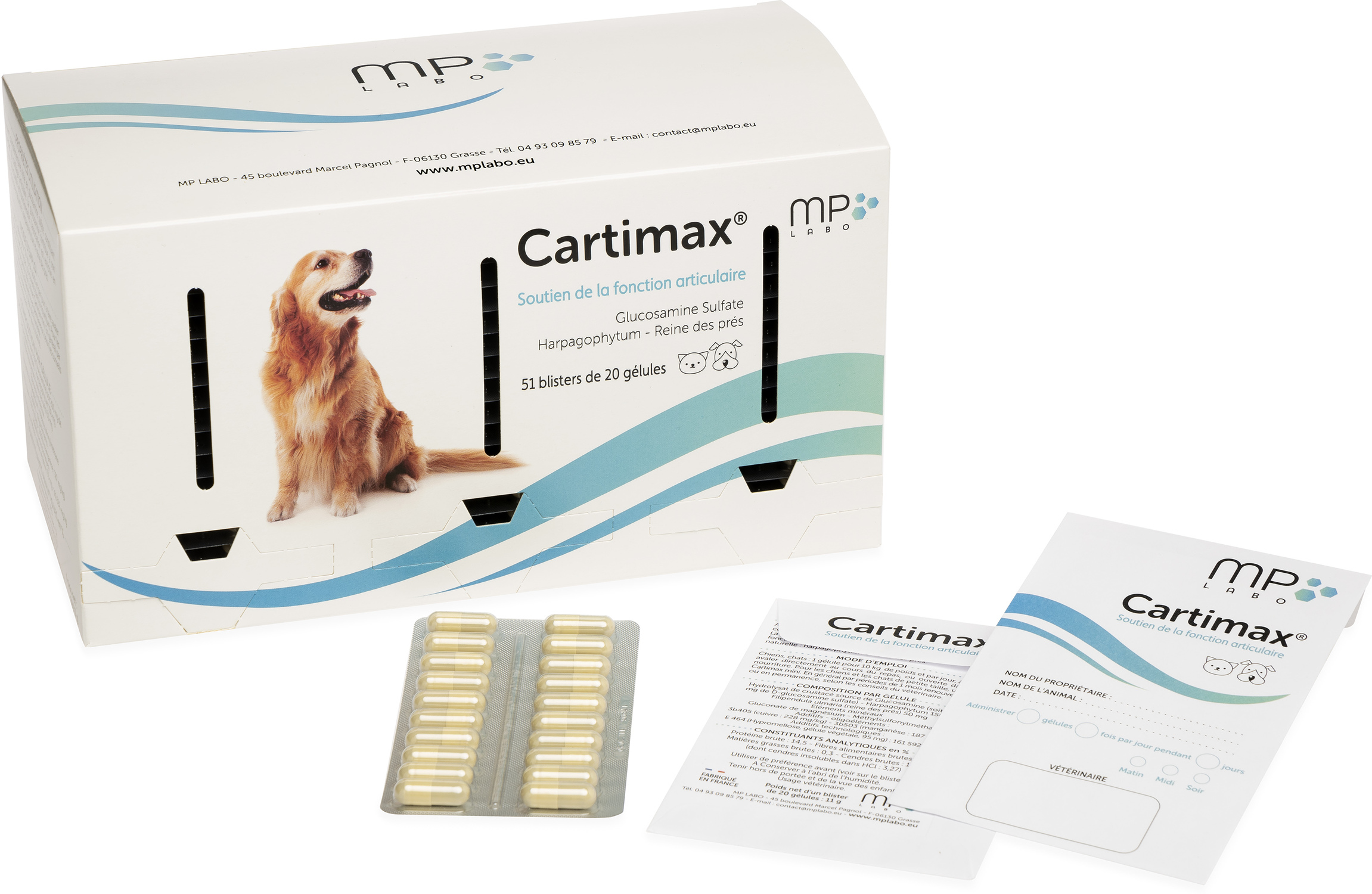 MP Labo Cartimax capsule pentru protecția cartilajelor și articulațiilor la câini și pisici - zoom