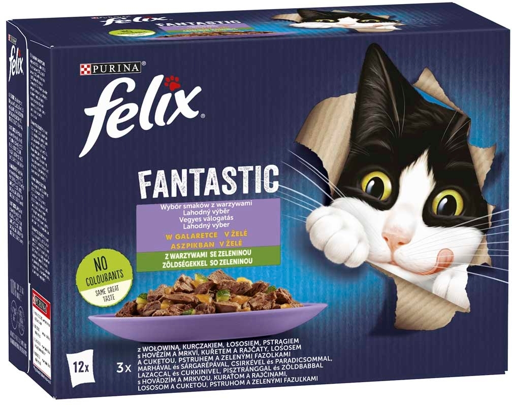 Felix Fantastic hrană pentru pisici la pliculeț - Selecție de casă cu legume în aspic - Multipack – Multipack