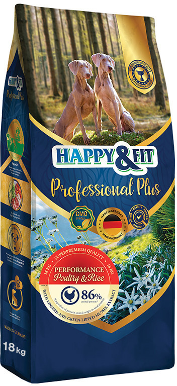 Happy&Fit Adult Performance Poultry & Rice pentru câini activi