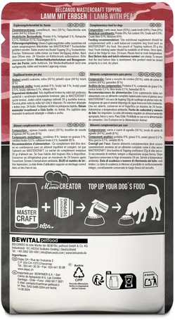 Belcando Mastercraft feltét friss bárányhússal és borsóval