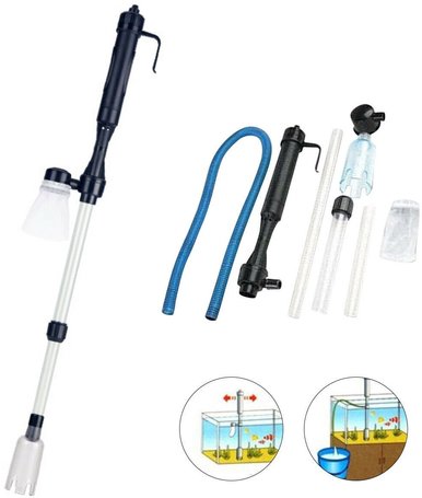 Elemmel működő motoros aljzattisztító akváriumhoz