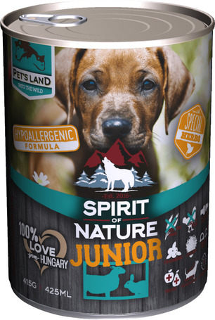 Spirit of Nature Dog Junior bárány- és nyúlhúsos konzerv növendék kutyáknak