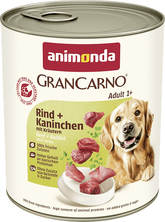 Animonda GranCarno Adult nyúlhúsos, marhahúsos és gyógynövényes konzerv