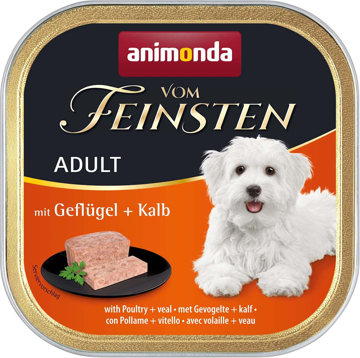 Animonda Vom Feinsten Adult tăviță cu pasăre și vițel