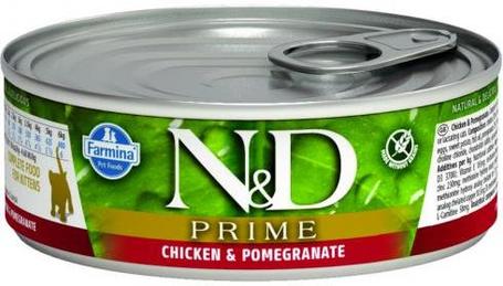 N&D Cat Prime Kitten Chicken & Pomegranate - Csirkehúsos és gránátalmás konzerv kölyök macskáknak