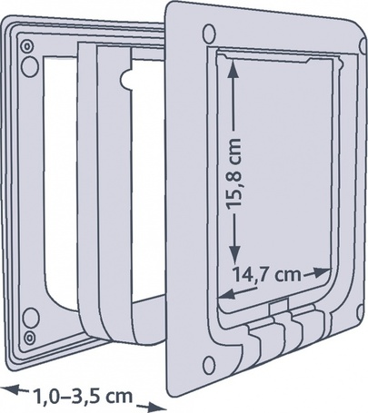 Trixie 4 utas elektromágneses műanyag macska ajtó alagúttal