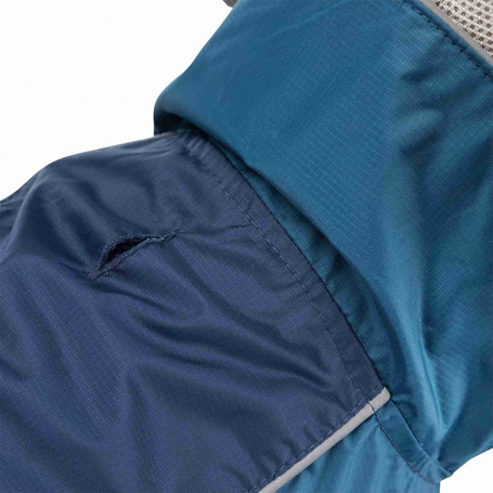Trixie Rouen kék esőkabát magas gallérral, fényvisszaverő csíkokkal