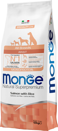 Monge Dog Adult Monoprotein Salmon with Rice 12 kg