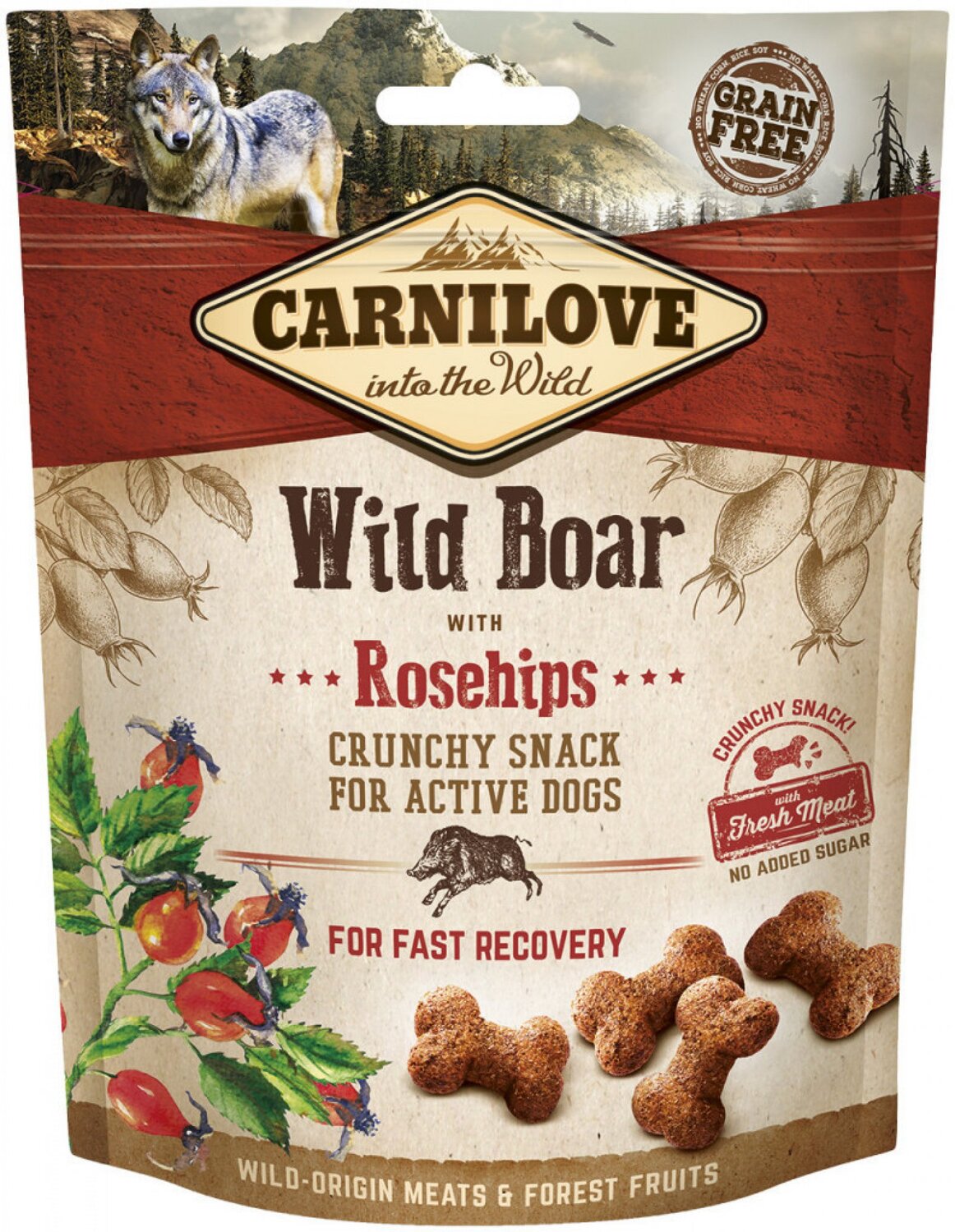 CarniLove Dog Crunchy Snack Wild Boar with Rosehips