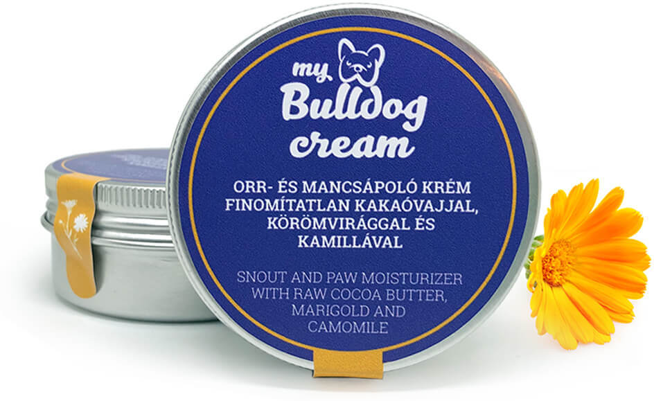 My Bulldog crema pentru îngrijirea nasului și lăbuțelor - Unt de cacao nerafinat cu gălbenele și mușețel