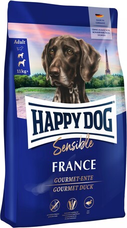 Happy Dog Supreme Sensible France | Gourmet kacsahúsos kutyatáp érzékeny emésztésű kutyáknak