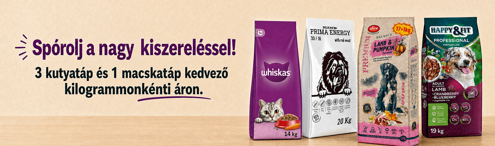 Gazdaságos kutya- és macskatápok