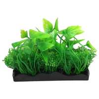 Zöld akváriumi műnövénytelep csésze formájú levelekkel és apró növényekkel (M471) #2