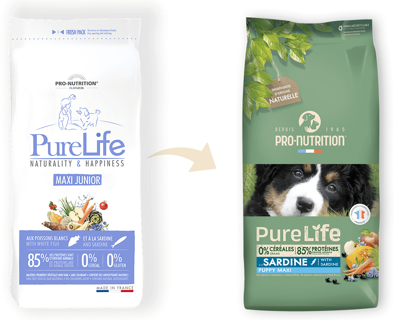 Pro-Nutrition Pure Life Puppy Maxi a la Sardine with Sardine