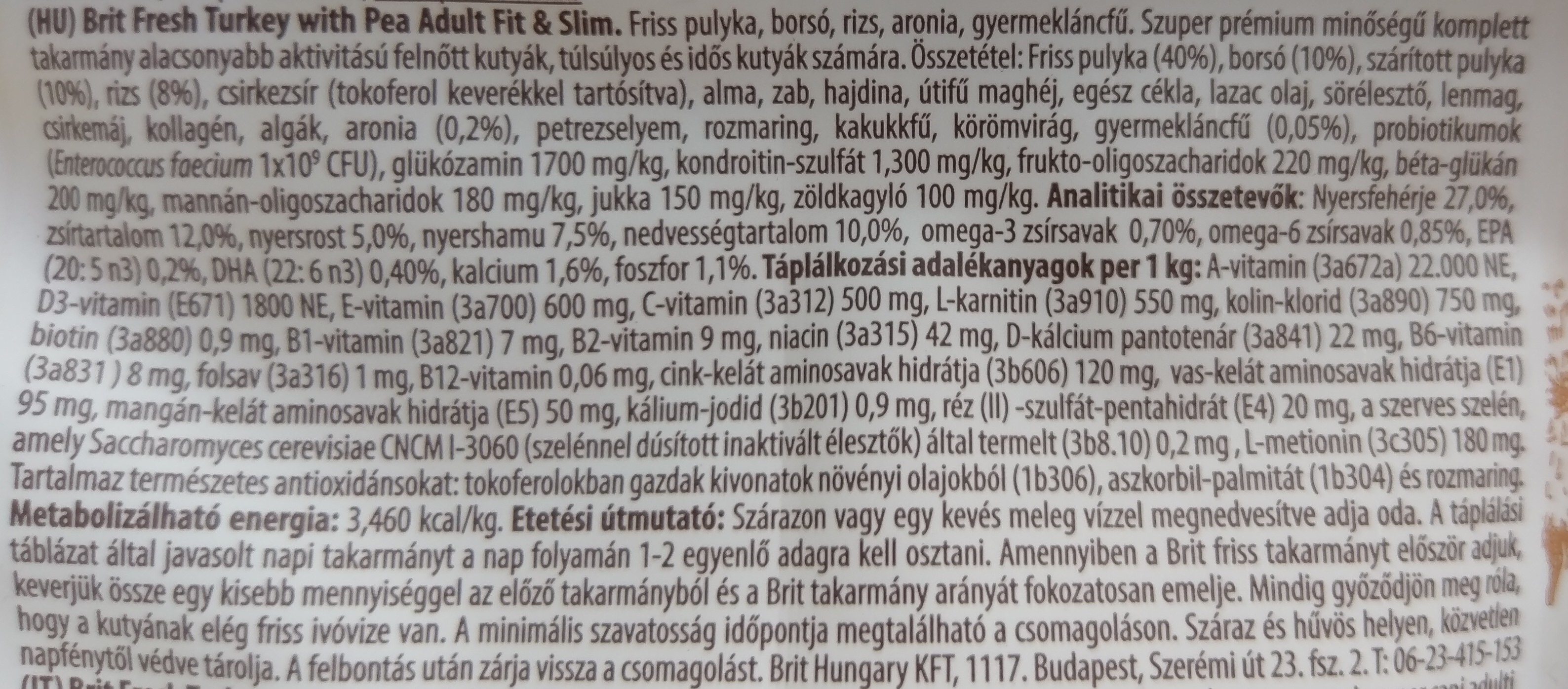 Brit Fresh Turkey with Pea Adult Fit & Slim - zoom