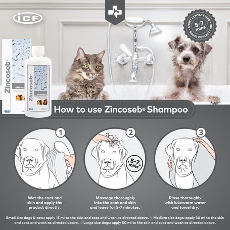 Zincoseb sampon viszkető és/vagy korpázó (seborrhoea) bőrre kutyáknak és macskáknak