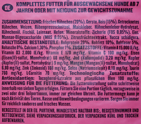Visán Banters Dog Senior & Light energiacsökkentett táp idős kutyáknak