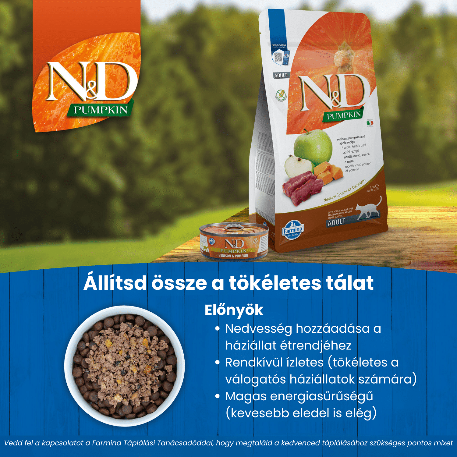N&D Cat Venison & Pumpkin - Conservă de carne de vânat și dovleac pentru pisici - zoom