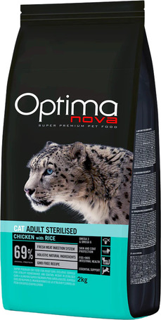 Visán Optimanova Cat Sterilised Chicken & Rice táp ivartalanított macskáknak