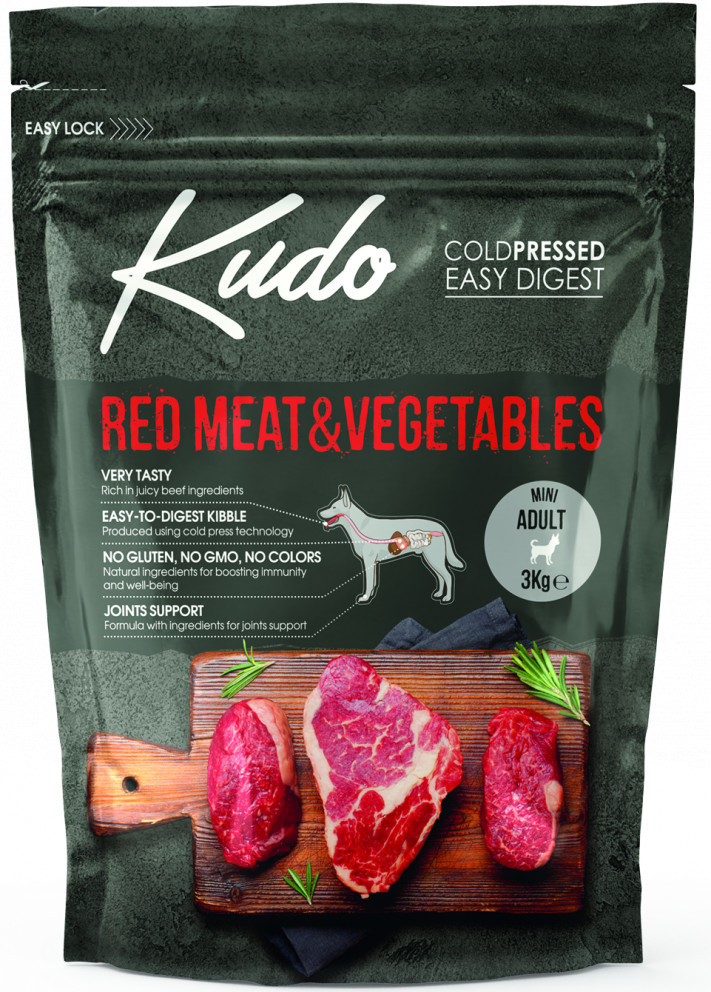Kudo Adult Mini Red Meat & Vegetables Low Grain - Hrană uscată pentru câini de talie mică - zoom