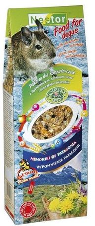 Nestor eledel degunak csicsókával, fűmagokkal és pitypanggal