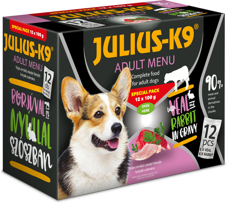 Julius-K9 Veal & Rabbit szószos falatok kutyáknak