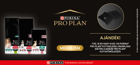 Most ajándék törölközőt adunk egyes Pro Plan tápokhoz
