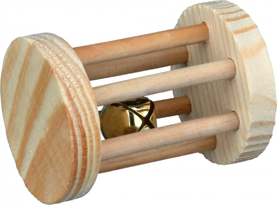 Trixie rolă de joaca din lemn cu clopotel pentru rozatoare