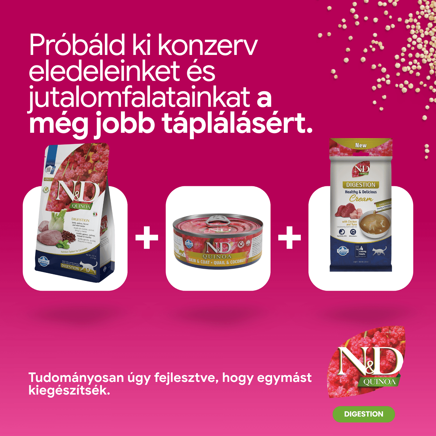 N&D Cat Grain Free Quinoa Digestion Lamb – Emésztési problémákra | Szuperprémium macskatáp