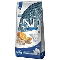 N&D Dog Ocean Adult Medium & Maxi Codfish & Orange | Tőkehalas és narancsos kutyaeledel #1
