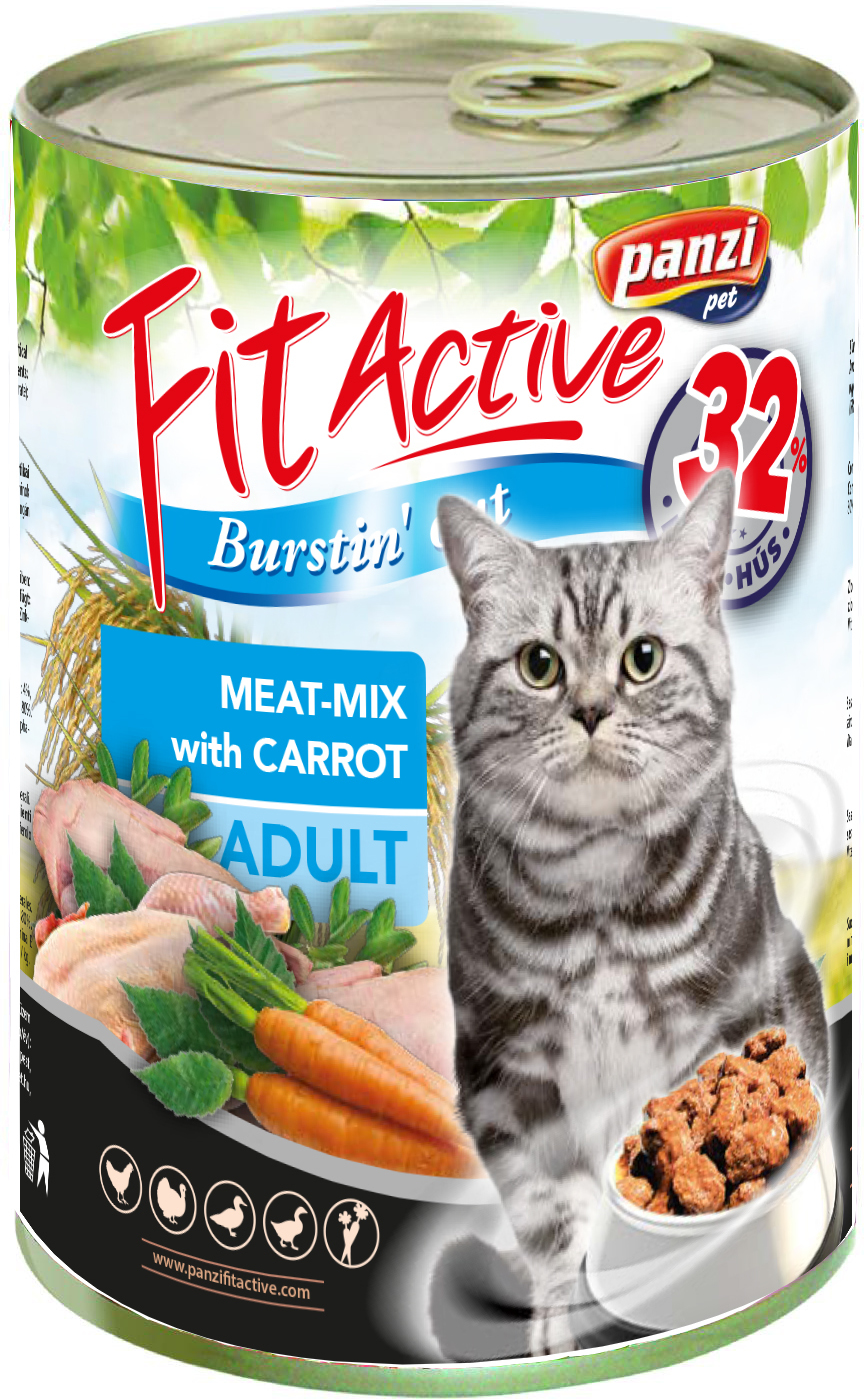 FitActive Cat Adult Meat-Mix conservă pentru pisici