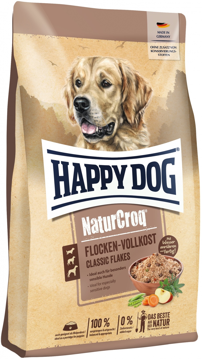 Happy Dog Naturcroq Flocken Vollkost - Hrană completă în formă de fulgi