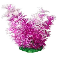 Plantă artificială pentru acvariu, roz-alb cu frunze subțiri