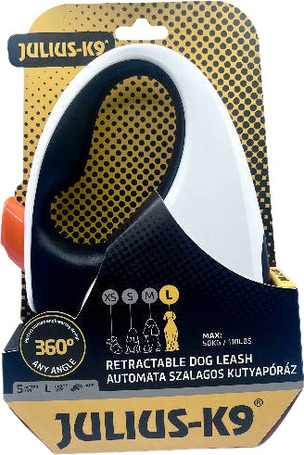 Julius-K9 automata szalagpóráz (Fehér/Fekete)