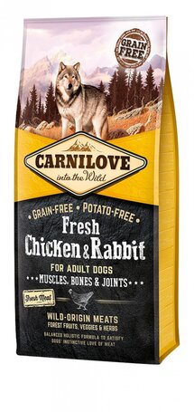 CarniLove Fresh Adult Dog Muscle, Bones & Joints - Csirke- és nyúlhúsos kutyatáp