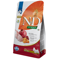 N&D Dog Grain Free Adult Mini dovleac, prepeliță & rodie hrană pentru câini adulți de talie mică