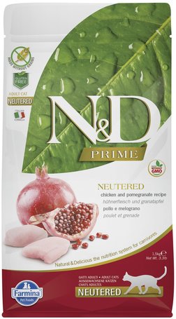 N&D Prime Cat Adult Chicken & Pomegranate Neutered Grain Free | Száraztáp ivartalanított macskáknak