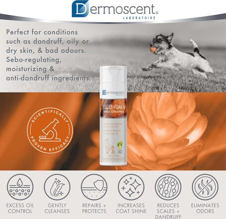 Dermoscent Essential 6 Sebo Shampoo kutyáknak és macskáknak