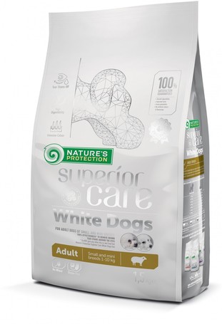 Nature's Protection Superior Care White Dogs Grain Free Adult Small & Mini Breeds Lamb | Fehér szőrű, kistestű, felnőtt kutyáknak | Száraztáp